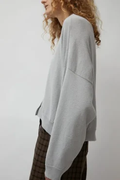 Discount Merino Wool Cardigan in Pearl Grey Sweaters|Clothing
