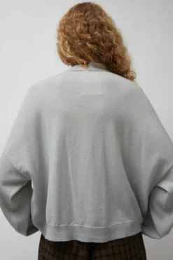 Discount Merino Wool Cardigan in Pearl Grey Sweaters|Clothing
