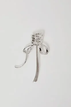 New Metal Bow Clip in Silver Accessories