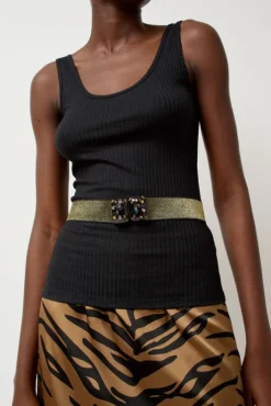 New Micro Crystals Belt in Black Collections|Belts