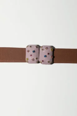 Hot Micro Crystals Belt in Lilac Collections|Belts