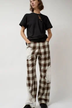 Fashion Mikaela Jean in Light Brown Plaid Denim|Shorts & Pants