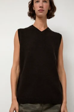 New Milano Vest in Ebony Sweaters|Clothing