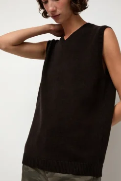 New Milano Vest in Ebony Sweaters|Clothing