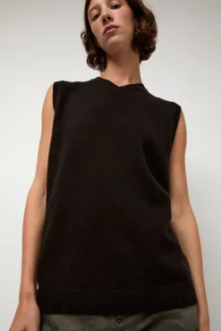 New Milano Vest in Ebony Sweaters|Clothing