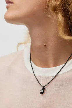 Sale Mini Flocked Bear Necklace in Black Holiday Gift Guide|Jewelry & Watches