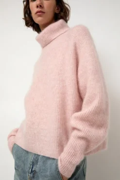 Online Mohair High Neck in Blush Collections|Sweaters