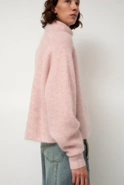Online Mohair High Neck in Blush Collections|Sweaters