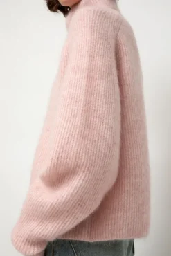 Online Mohair High Neck in Blush Collections|Sweaters