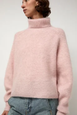 Online Mohair High Neck in Blush Collections|Sweaters
