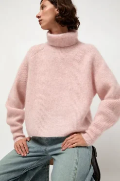 Online Mohair High Neck in Blush Collections|Sweaters