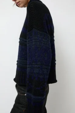 Online Nadia Sweater in Black and Blue Sweaters|Clothing