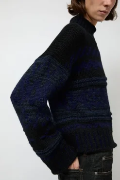 Online Nadia Sweater in Black and Blue Sweaters|Clothing