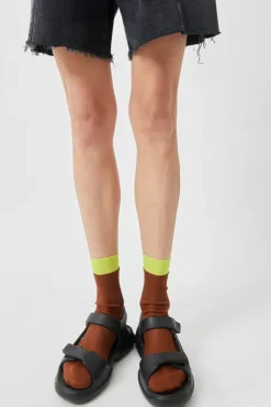 Outlet Neon Tipped Mid Calf Socks in Rust Holiday Gift Guide|Collections