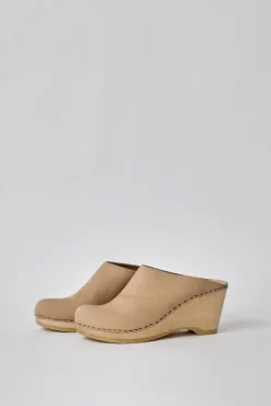 Hot New School Clog on Wedge in Bone Collections|Clog Sandals And Shoes