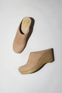 Hot New School Clog on Wedge in Bone Collections|Clog Sandals And Shoes