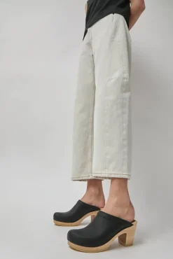 Fashion Old School Clog on High Heel in Black Collections|Clog Sandals And Shoes