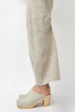 Fashion Old School Clog on High Heel in Chalk Suede Collections|Clog Sandals And Shoes