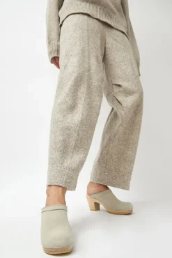 Fashion Old School Clog on High Heel in Chalk Suede Collections|Clog Sandals And Shoes