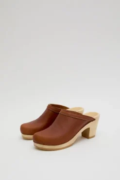 New Old School Clog on High Heel in Bourbon Collections|Clog Sandals And Shoes