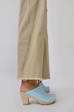Online Old School Clog on High Heel in Light Blue Sale Clogs|Collections