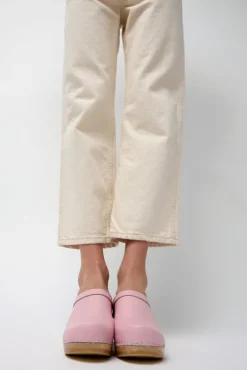 Discount Old School Clog on Mid Heel in Light Pink Sale Clogs|Collections