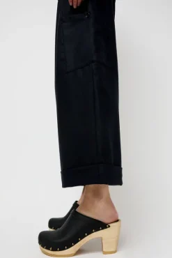 Fashion Old School Studded Clog on High Heel in Black Collections|Clog Sandals And Shoes