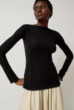 Hot Omato Long Sleeve Top in Black Collections|Tops