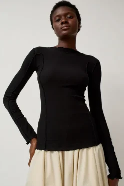 Hot Omato Long Sleeve Top in Black Collections|Tops