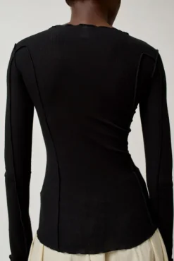 Hot Omato Long Sleeve Top in Black Collections|Tops