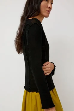 Hot Omato Wool Long Sleeve in Black Collections|Tops
