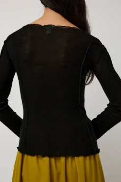 Hot Omato Wool Long Sleeve in Black Collections|Tops
