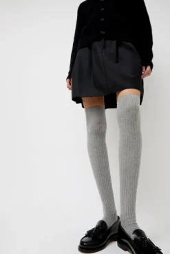 Discount Overknee Socks in Grey Melange Collections|Socks & Tights