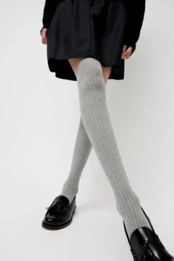 Discount Overknee Socks in Grey Melange Collections|Socks & Tights