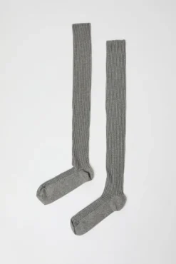 Discount Overknee Socks in Grey Melange Collections|Socks & Tights