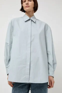 New Oversized Shirt in Blue Tops|Clothing