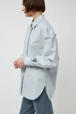 New Oversized Shirt in Blue Tops|Clothing