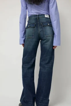 Online Palerma Biker Pants in Navy Denim|Shorts & Pants