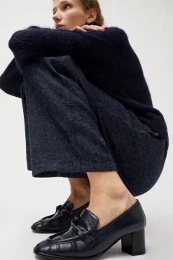 New Philippe Heeled Loafer in Navy Collections|Clogs And Shoes