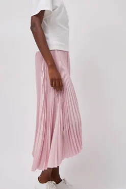 Hot Pleated Asymmetric Skirt in Pink Skirts|Clothing