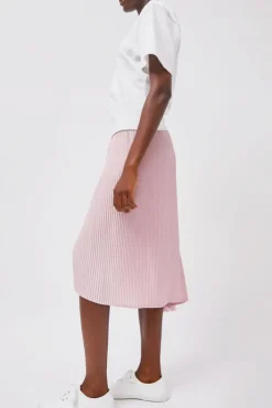 Hot Pleated Asymmetric Skirt in Pink Skirts|Clothing