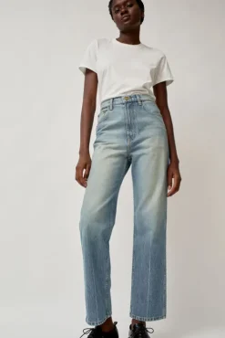 Clearance Plein High Straight Jean in Hudson Wash Collections|Denim