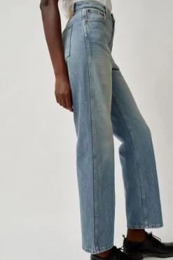 Clearance Plein High Straight Jean in Hudson Wash Collections|Denim
