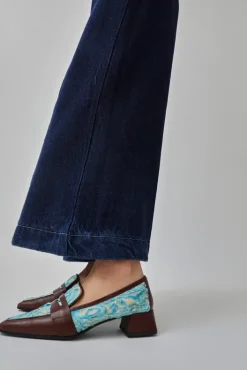 Best Pointed Loafer in Aqua Plissé and Sequoia Nappa Clogs And Shoes