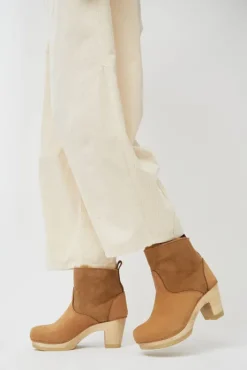 New 5" Pull on Shearling Clog Boot on High Heel in Copper Holiday Gift Guide|Collections