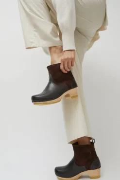 New 5" Pull on Shearling Clog Boot on Mid Heel in Umber Holiday Gift Guide|Collections