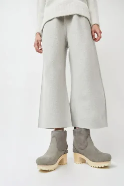 Best 5" Pull On Shearling Clog Boot on Mid Tread in Smoke Suede on White Base Holiday Gift Guide|Collections