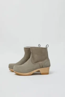 Sale 5" Pull on Shearling Clog Boot on Mid Heel in Mist Holiday Gift Guide|Collections