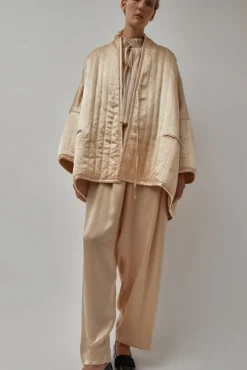 Hot Raj Pleated Satin Pants in Creme Shorts & Pants|Clothing