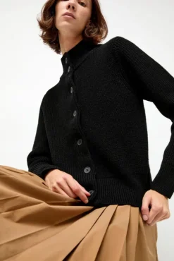 Hot Raw Blouson Cardigan in Black Collections|Sweaters